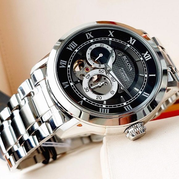 Bulova Black Automatic Men's Black Bracelet Watch - Picture 3 of 7